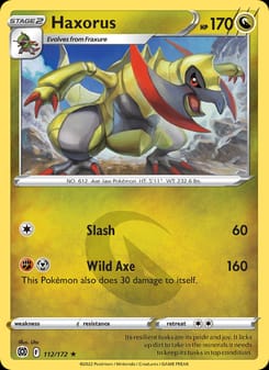 Haxorus 112/172 Rare – Brilliant Stars Pokémon card