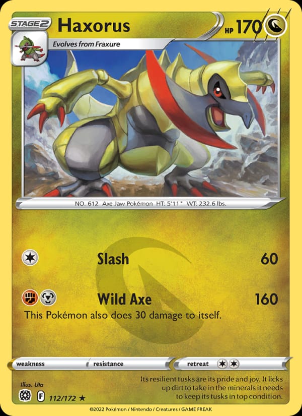Haxorus 112/172 Brilliant Stars Pokémon card