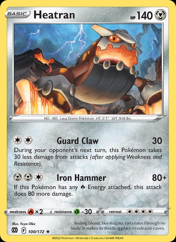 Heatran 100/172 Brilliant Stars Pokémon card