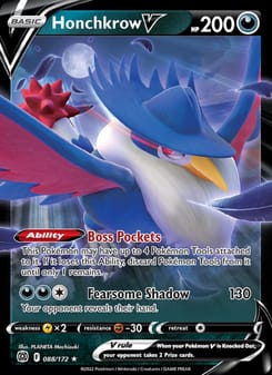 Honchkrow V 088/172 Ultra Rare – Brilliant Stars Pokémon card