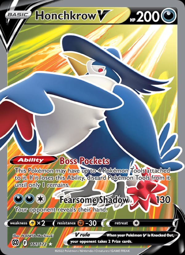 Honchkrow V 161/172 Brilliant Stars Pokémon card