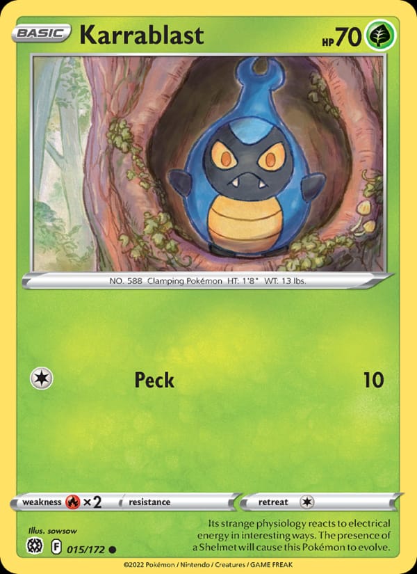 Karrablast 015/172 Brilliant Stars Pokémon card