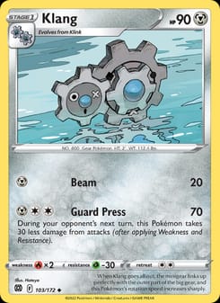Klang 103/172 Uncommon – Brilliant Stars Pokémon card