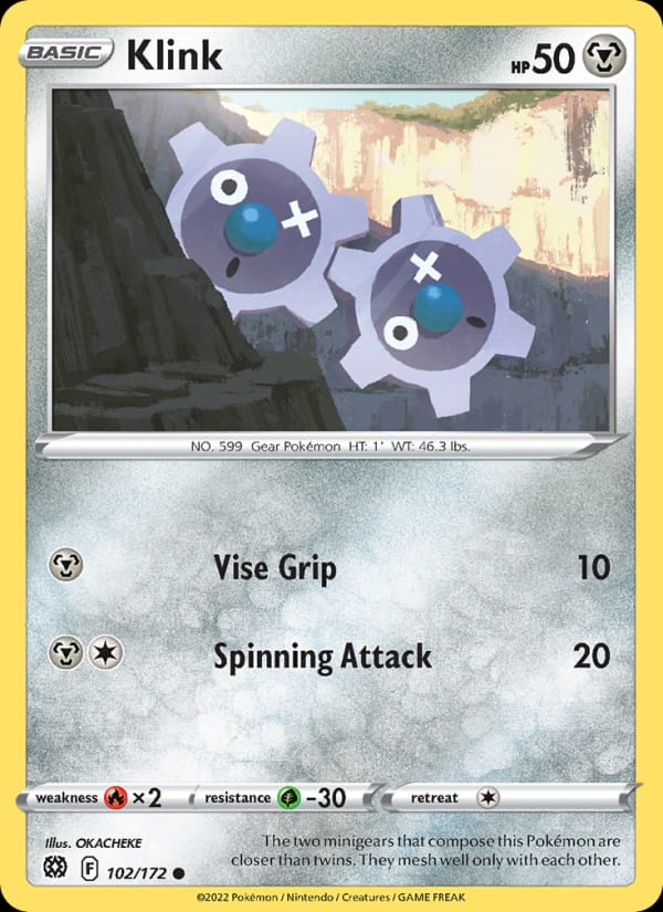 Klink 102/172 Brilliant Stars Pokémon card