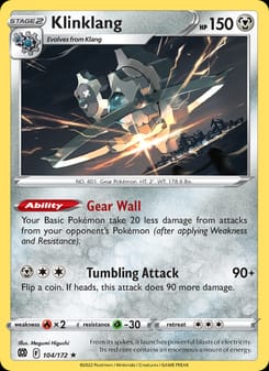 Klinklang 104/172 Rare – Brilliant Stars Pokémon card