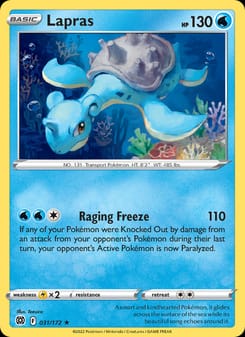 Lapras 031/172 Rare – Brilliant Stars Pokémon card