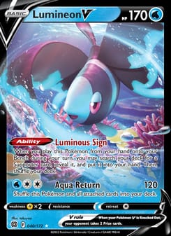 Lumineon V 040/172 Ultra Rare – Brilliant Stars Pokémon card