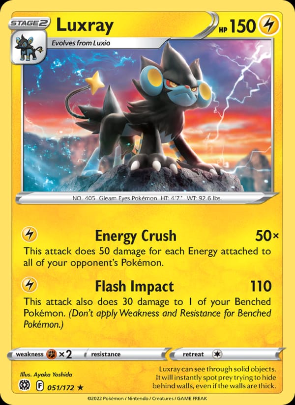 Luxray 051/172 Brilliant Stars Pokémon card