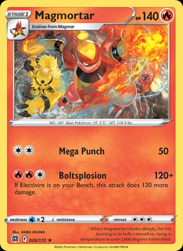 Magmortar 020/172 Brilliant Stars Pokémon card