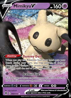 Mimikyu V 068/172 Ultra Rare – Brilliant Stars Pokémon card