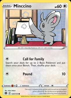 Minccino 124/172 Common – Brilliant Stars Pokémon card