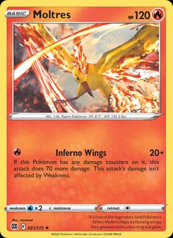 Moltres 021/172 Holo Rare – Brilliant Stars Pokémon card