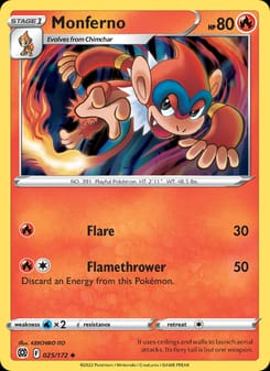Monferno 025/172 Uncommon – Brilliant Stars Pokémon card