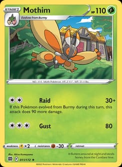 Mothim 011/172 Rare – Brilliant Stars Pokémon card