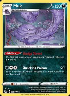 Muk 085/172 Rare – Brilliant Stars Pokémon card