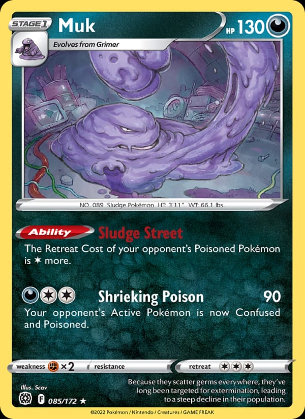 Muk 085/172 Brilliant Stars Pokémon card