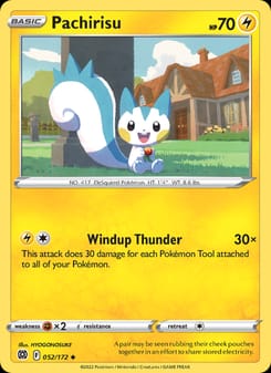 Pachirisu 052/172 Uncommon – Brilliant Stars Pokémon card