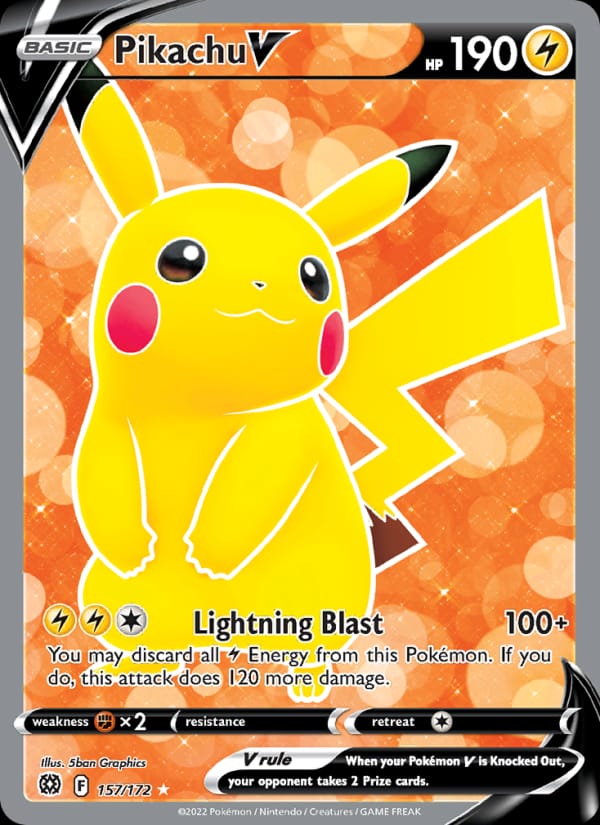 Pikachu V 157/172 Brilliant Stars Pokémon card