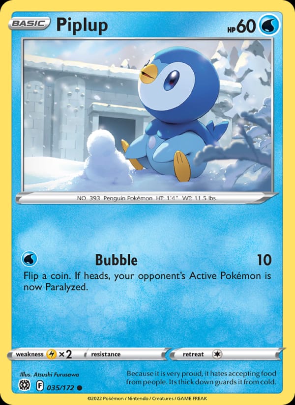Piplup 035/172 Brilliant Stars Pokémon card