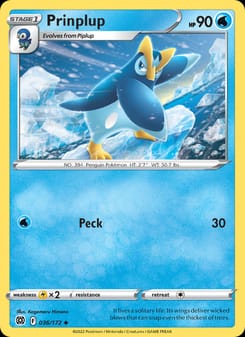 Prinplup 036/172 Uncommon – Brilliant Stars Pokémon card