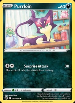 Purrloin 090/172 Common – Brilliant Stars Pokémon card