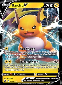Raichu V 045/172 Ultra Rare – Brilliant Stars Pokémon card