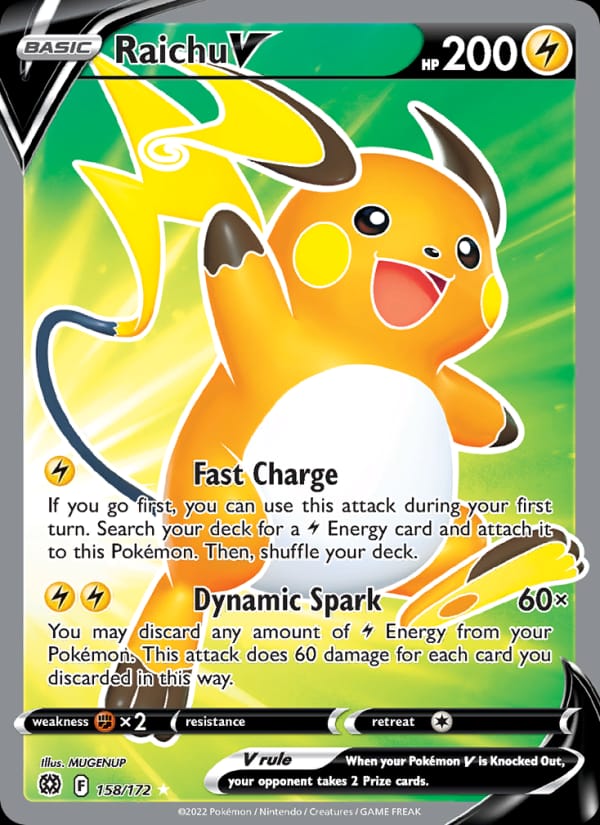 Raichu V 158/172 Brilliant Stars Pokémon card