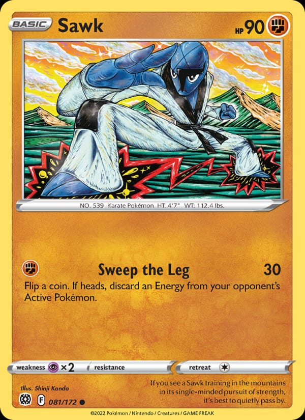 Sawk 081/172 Brilliant Stars Pokémon card