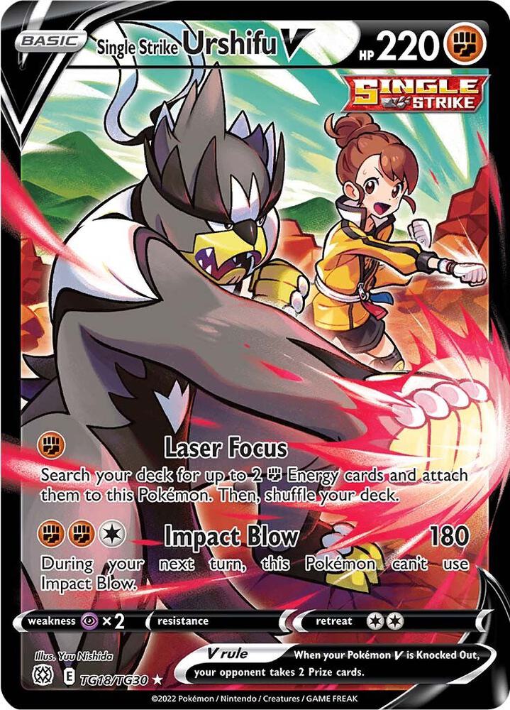 Single Strike Urshifu V TG18/TG30 Brilliant Stars Pokémon card