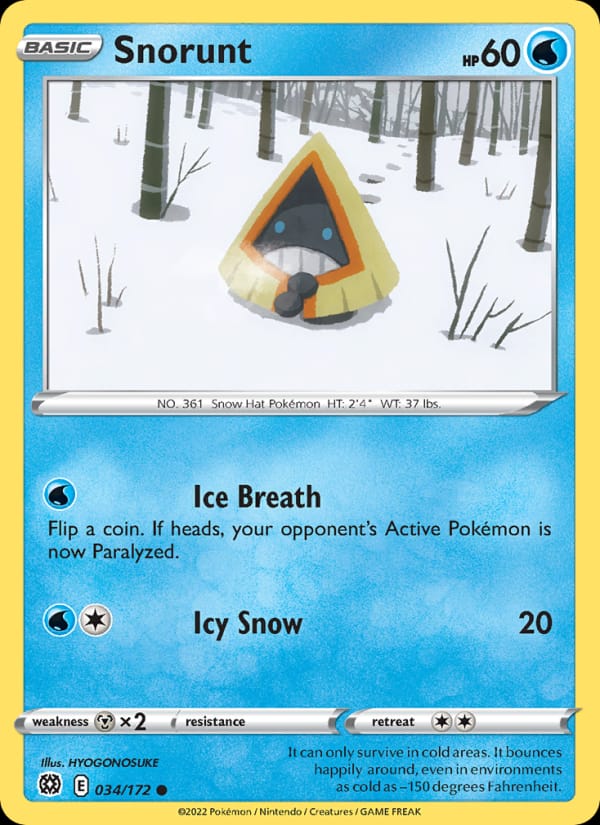 Snorunt 034/172 Brilliant Stars Pokémon card