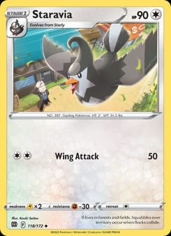 Staravia 118/172 Uncommon – Brilliant Stars Pokémon card