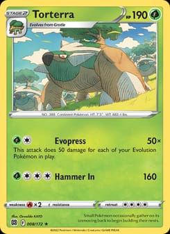 Torterra 008/172 Holo Rare – Brilliant Stars Pokémon card