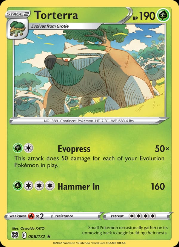 Torterra 008/172 Brilliant Stars Pokémon card