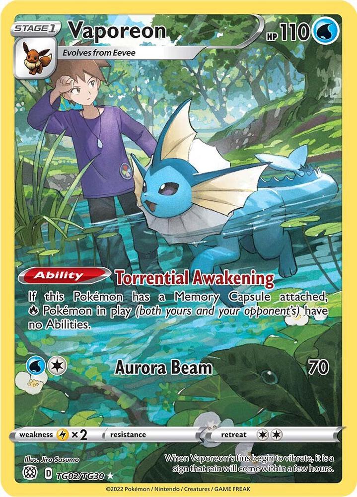 Vaporeon TG02/TG30 Brilliant Stars Pokémon card