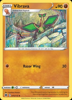 Vibrava 075/172 Uncommon – Brilliant Stars Pokémon card