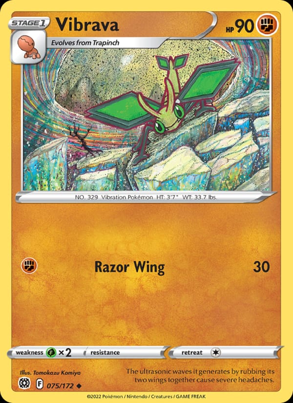 Vibrava 075/172 Brilliant Stars Pokémon card
