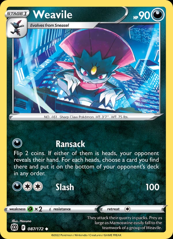 Weavile 087/172 Brilliant Stars Pokémon card