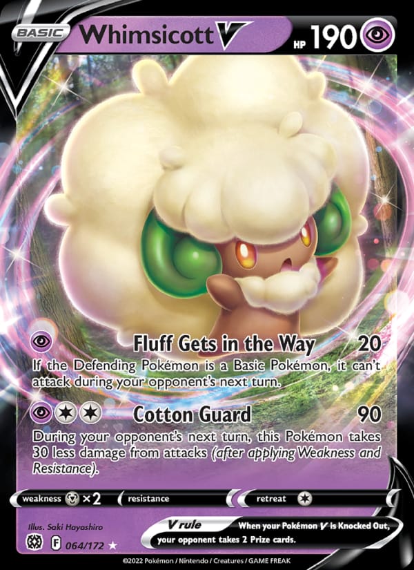 Whimsicott V 064/172 Brilliant Stars Pokémon card