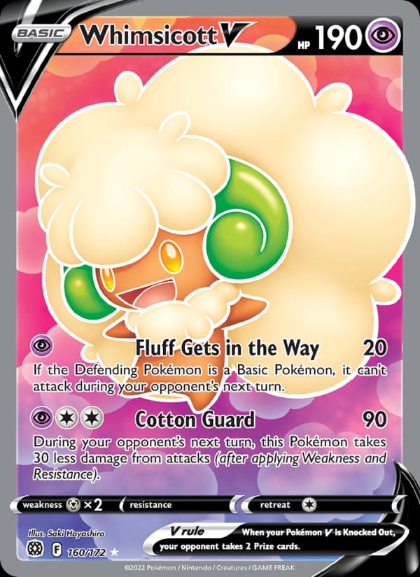 Whimsicott V 160/172 Brilliant Stars Pokémon card