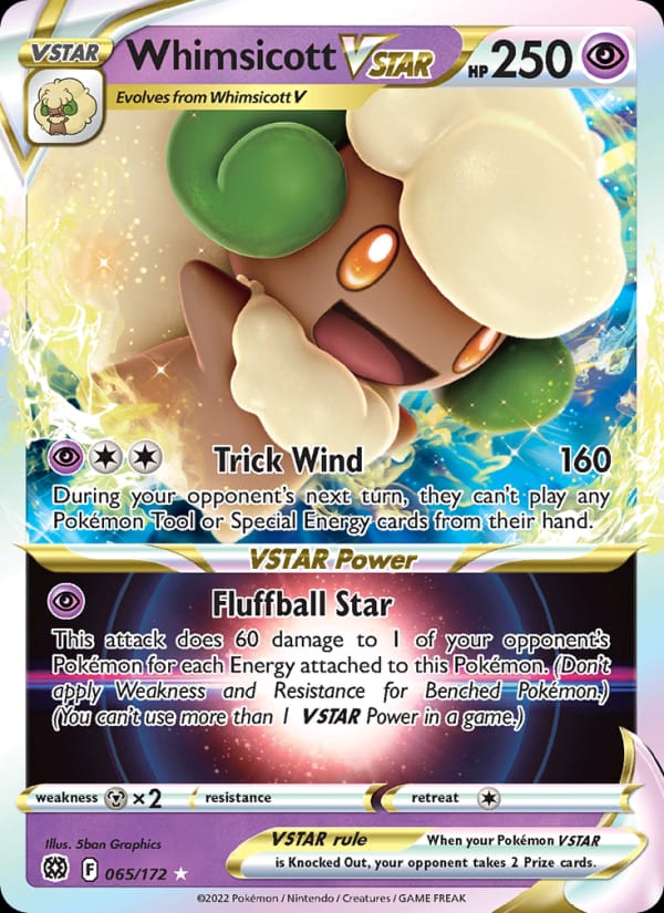 Whimsicott VSTAR 065/172 Brilliant Stars Pokémon card