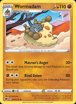 Wormadam 077/172 Rare – Brilliant Stars Pokémon card