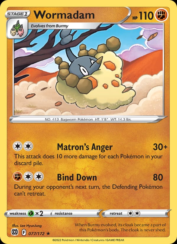 Wormadam 077/172 Brilliant Stars Pokémon card