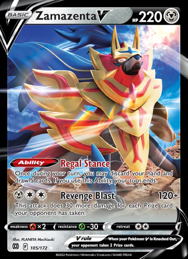 Zamazenta V 105/172 Brilliant Stars Pokémon card