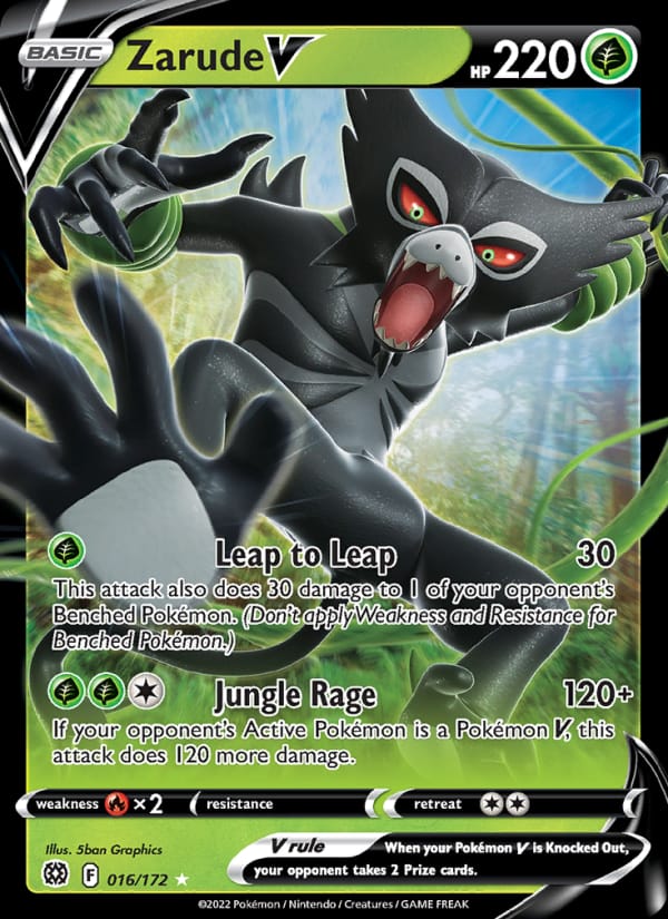 Zarude V 016/172 Brilliant Stars Pokémon card