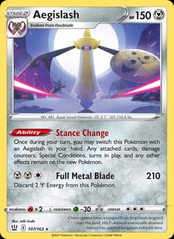 Aegislash 107/163 Holo Rare – Battle Styles Pokémon card