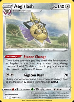 Aegislash 108/163 Rare – Battle Styles Pokémon card