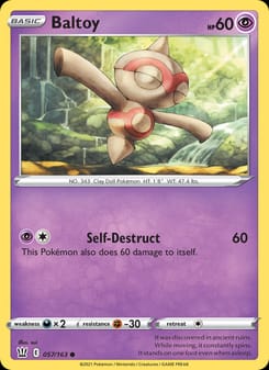 Baltoy 057/163 Common – Battle Styles Pokémon card