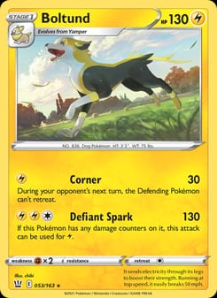 Boltund 053/163 Rare – Battle Styles Pokémon card