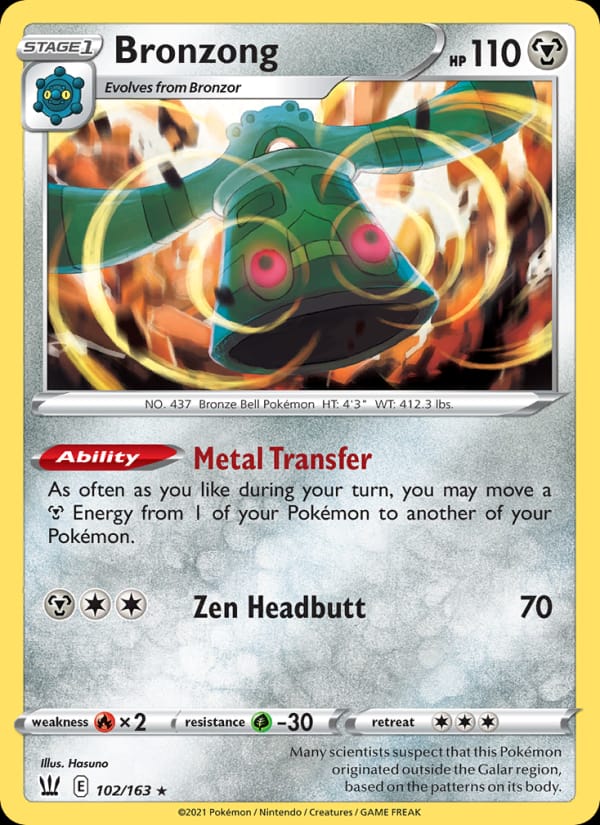 Bronzong 102/163 Battle Styles Pokémon card