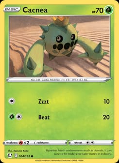 Cacnea 004/163 Common – Battle Styles Pokémon card